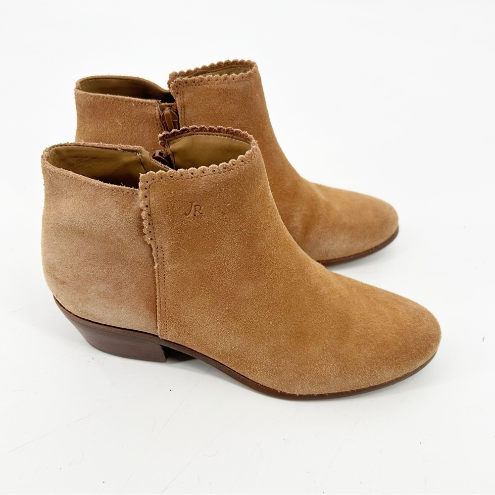 Jack Rogers Camel Suede Zip-Up Ankle Boots Size 7M